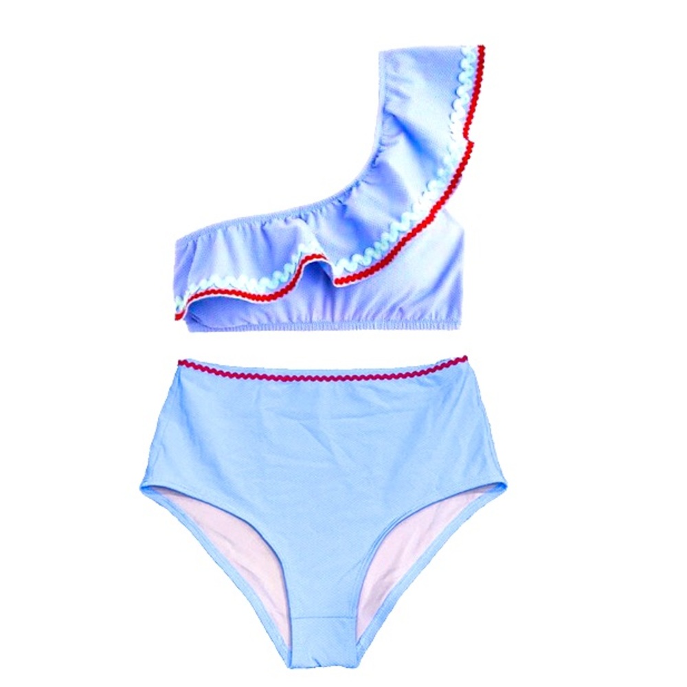 J Crew one shoulder high-waisted bikini